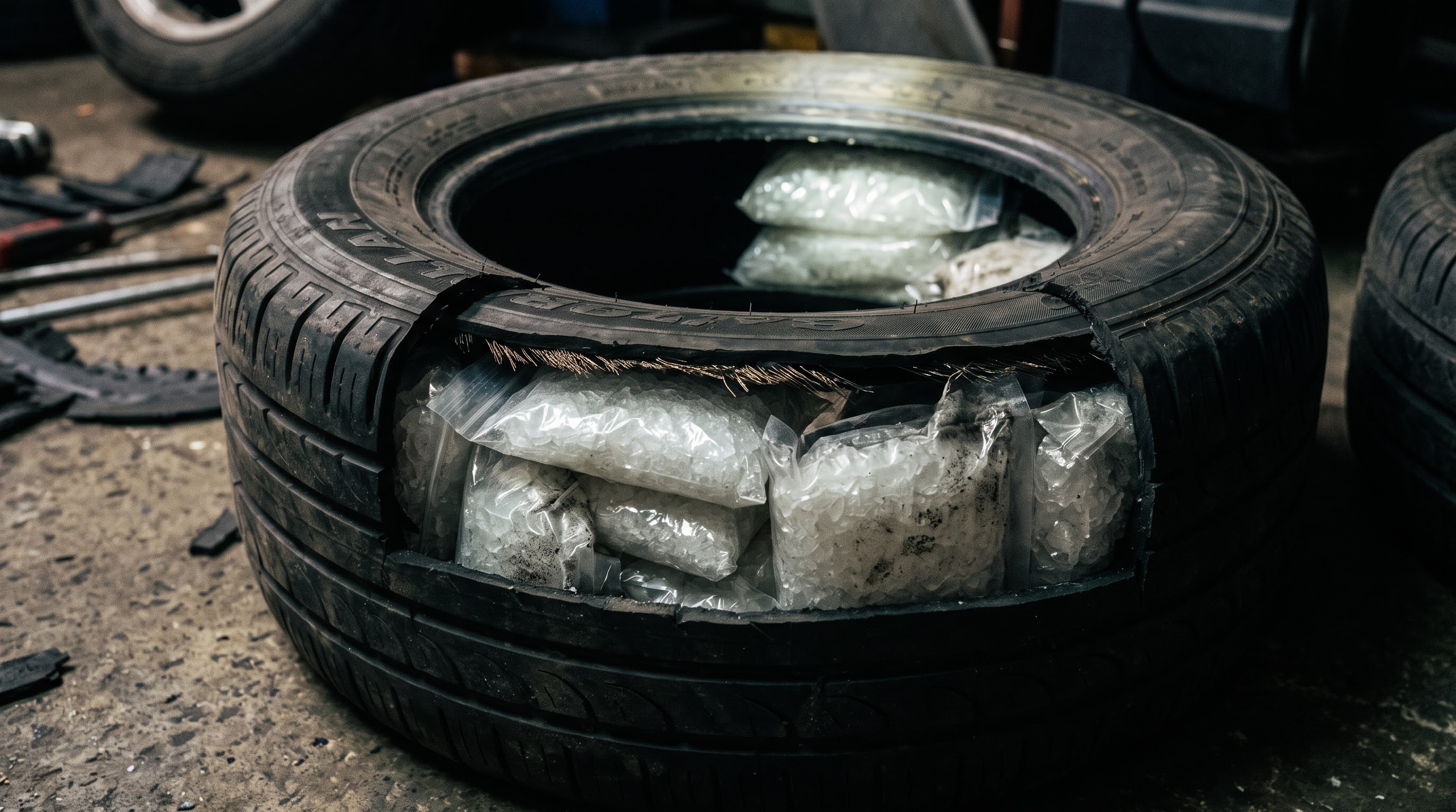 Usaban taxi para transportar droga escondida en un neumático en Monclova