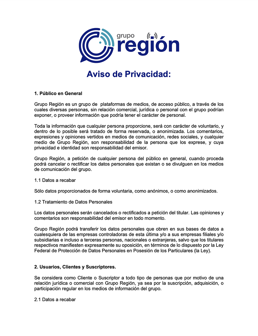 Aviso Privacidad
