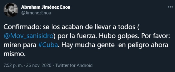 Policía cubana termina por la fuerza huelga de hambre