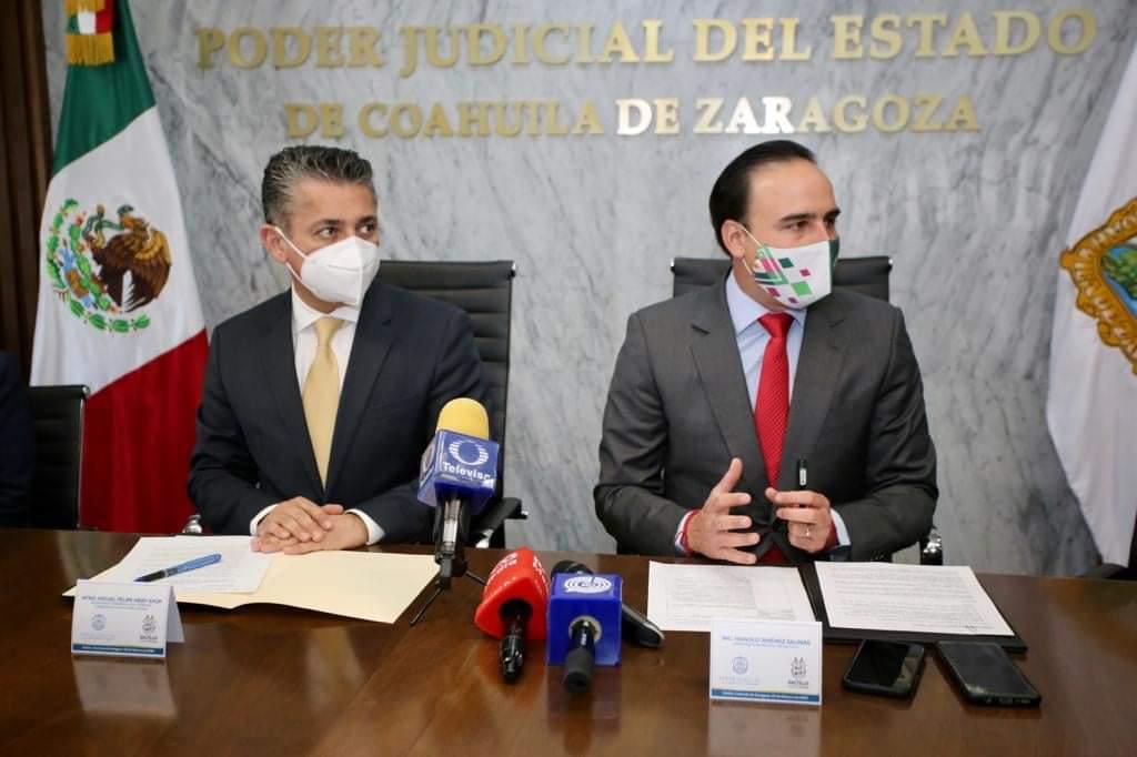 Firman convenio el Poder Judicial del Estado y el Municipio de Saltillo