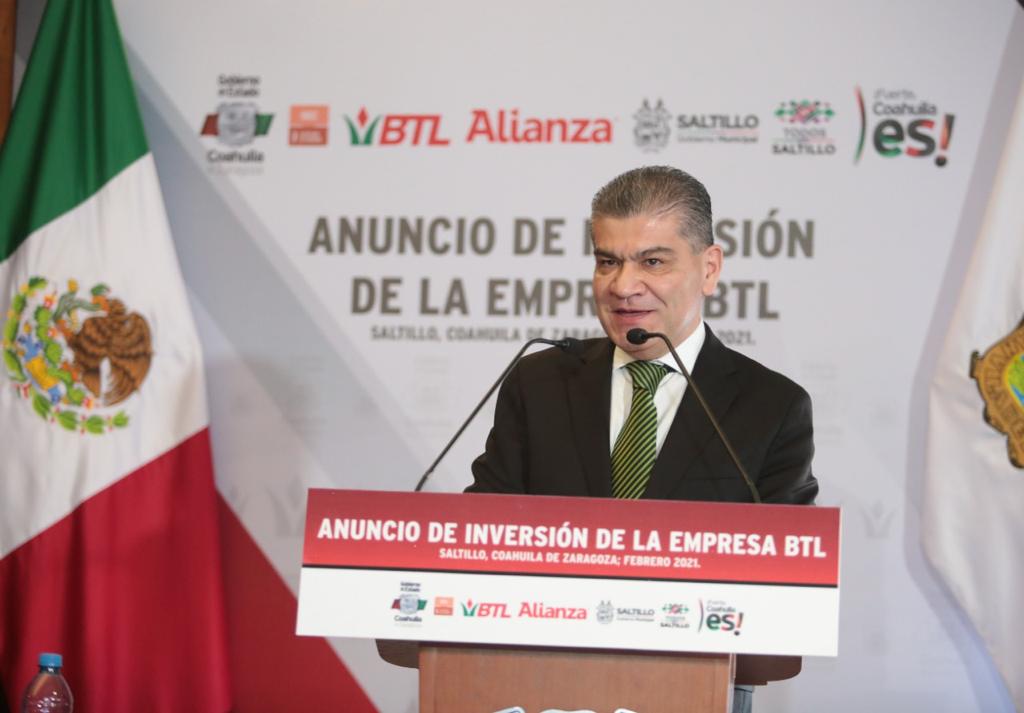 Anuncia MARS inversión de 48 mdd de la empresa china BTL en Coahuila
