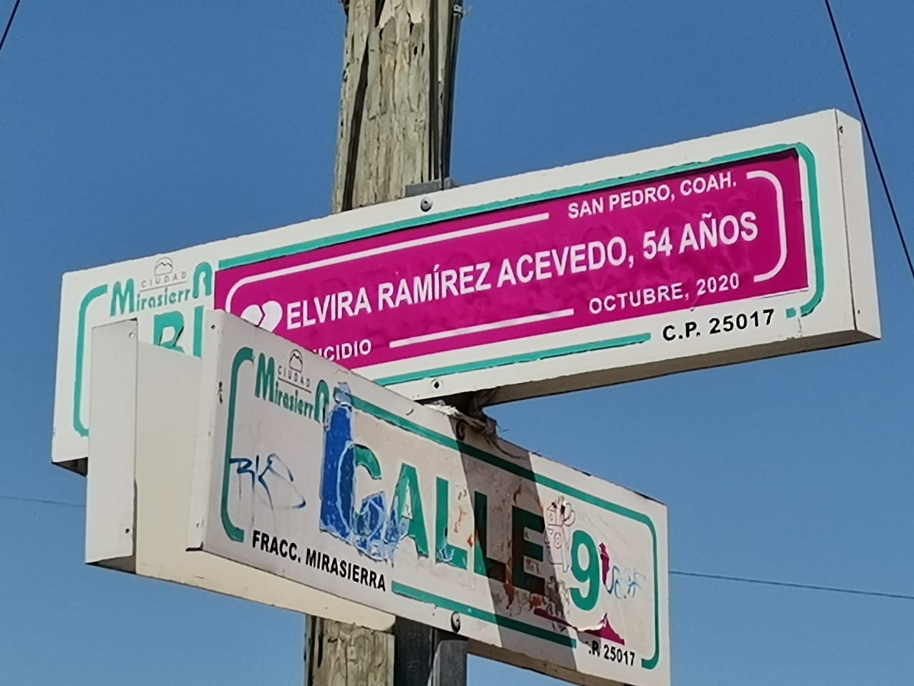 Intervienen más nomenclaturas con nombre de mujeres asesinadas