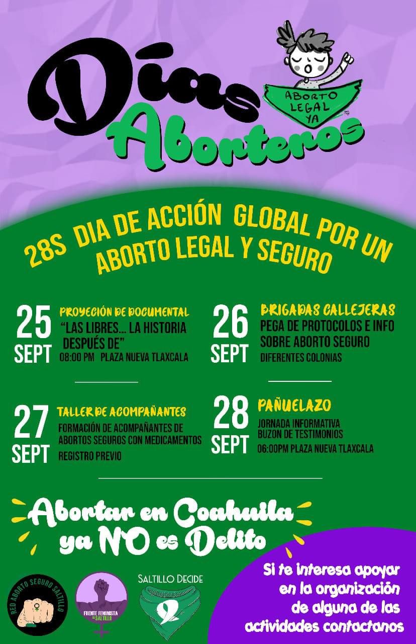 Preparan actividades en el marco del día del aborto seguro