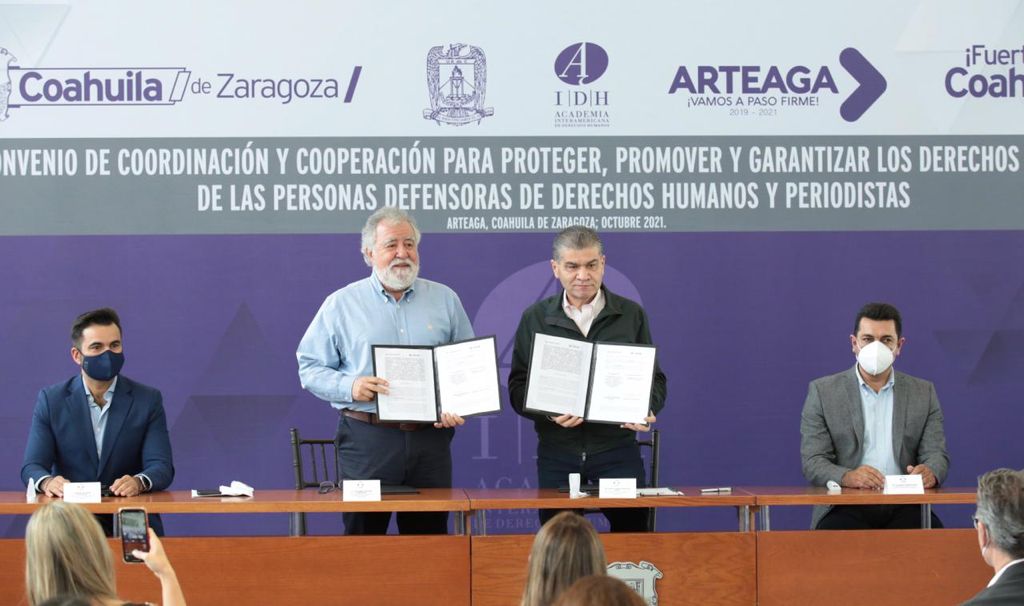 Coahuila, primera entidad en firmar convenio para protección de periodistas y defensores de derechos humanos