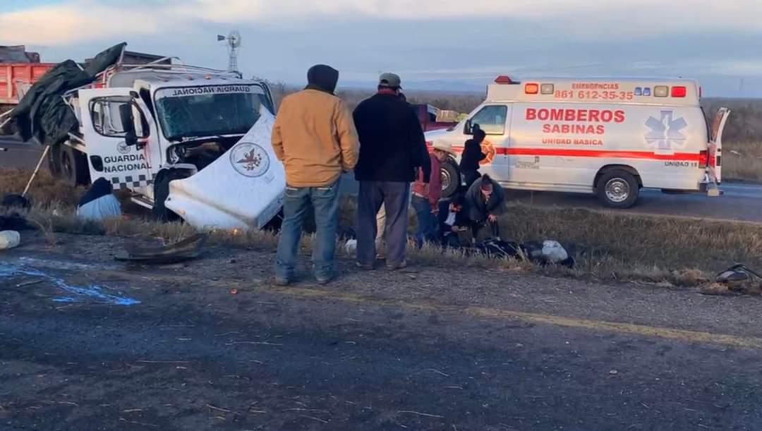 Vuelca camión de la Guardia Nacional hay dos muertos y varios lesionados