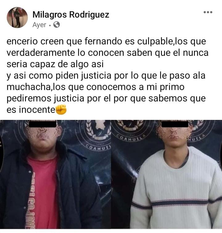 Exigen liberación de uno de los detenidos por homicidio de menor en Viesca