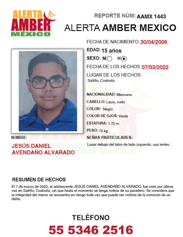 Coordina FGE de Coahuila con NL y Guerrero búsqueda de Jesús Daniel