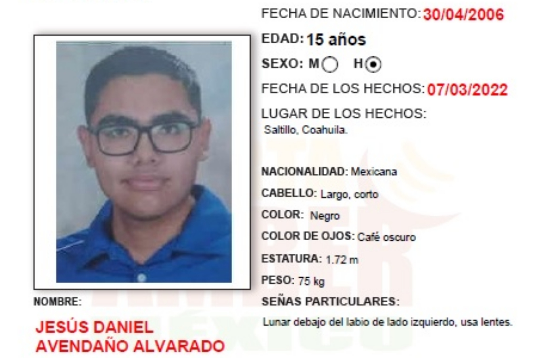 Localizan en un día a menor desaparecida; sin pistas de Jesús Daniel