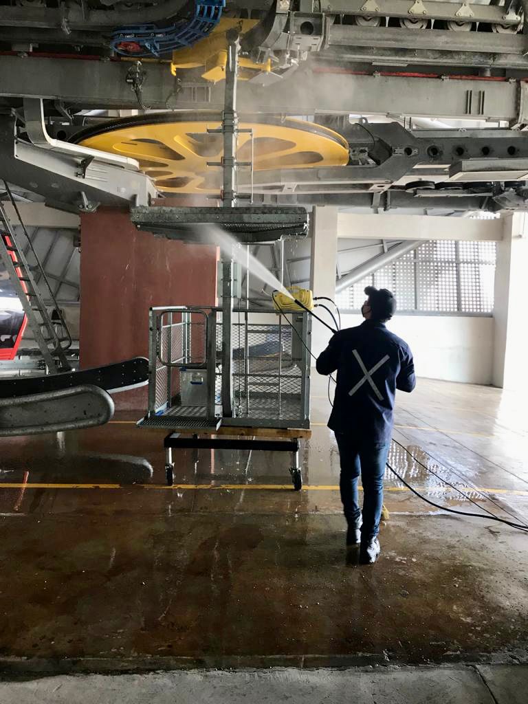 Realizan mantenimiento en el Teleférico de Torreón