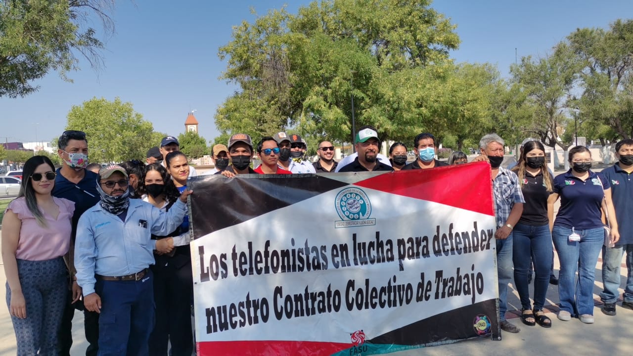 Se unen  los telefonistas a manifestación nacional