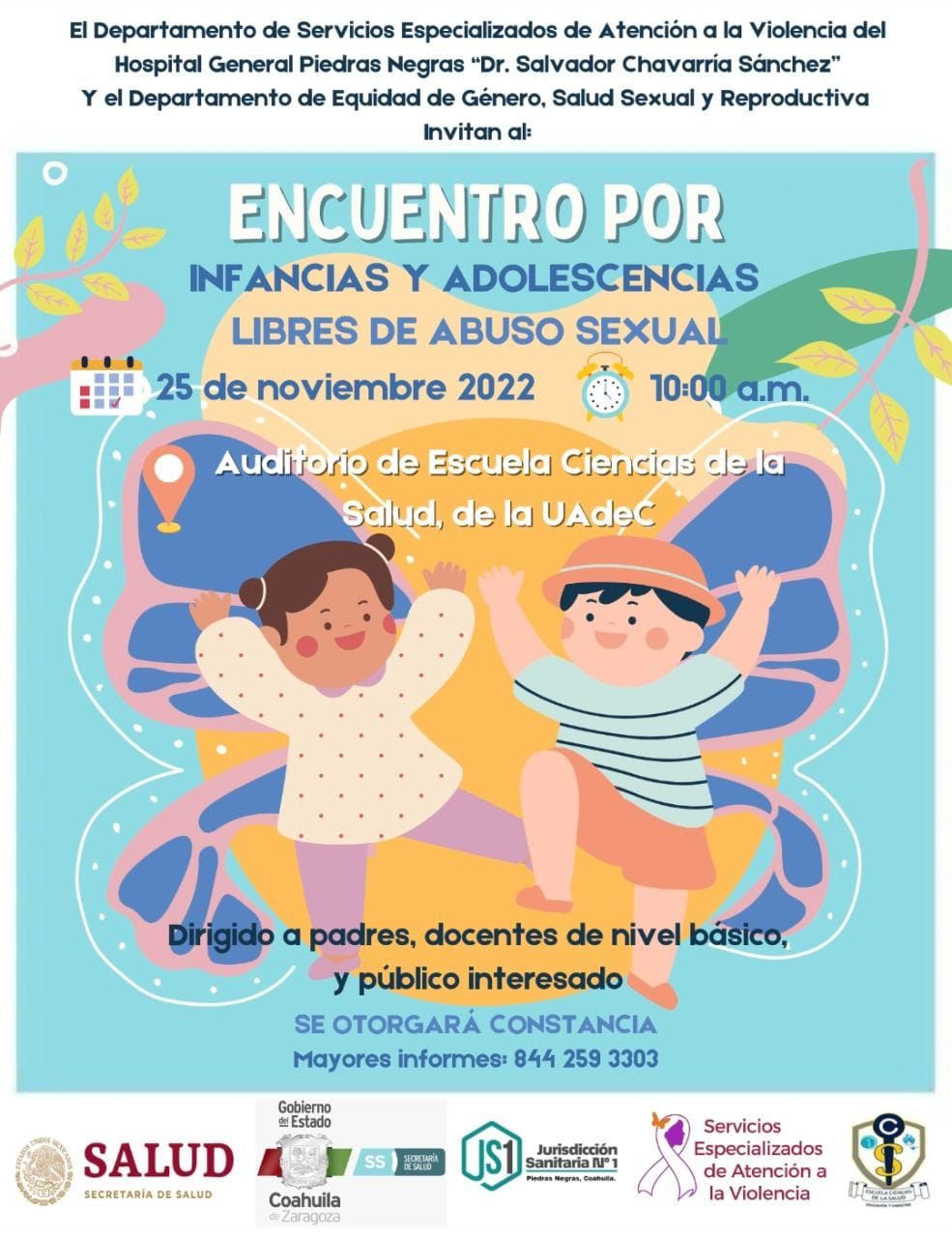 Enfocarán a la atención del abuso sexual de menores, conferencias en Día Internacional de la Eliminación de la Violencia contra la Mujer