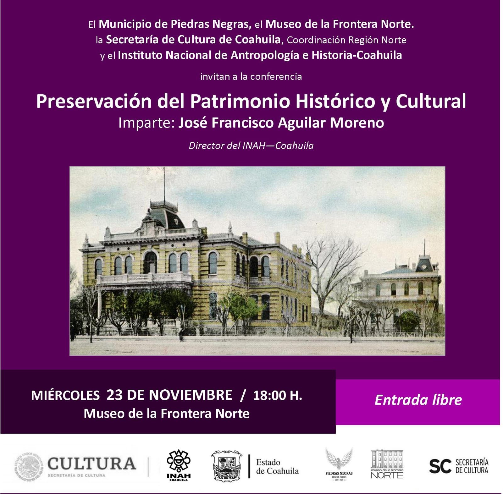 Invitan a conferencia sobre Preservación del Patrimonio Histórico y Cultural