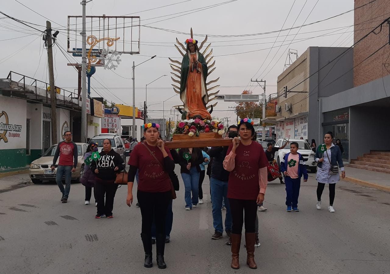 Con la primera peregrinación arrancó iglesia católica de Acuña festejos a la guadalupana