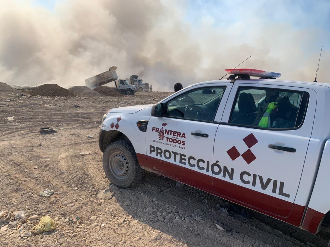 Se incendia relleno sanitario en Frontera, presumen fue efecto “lupa”