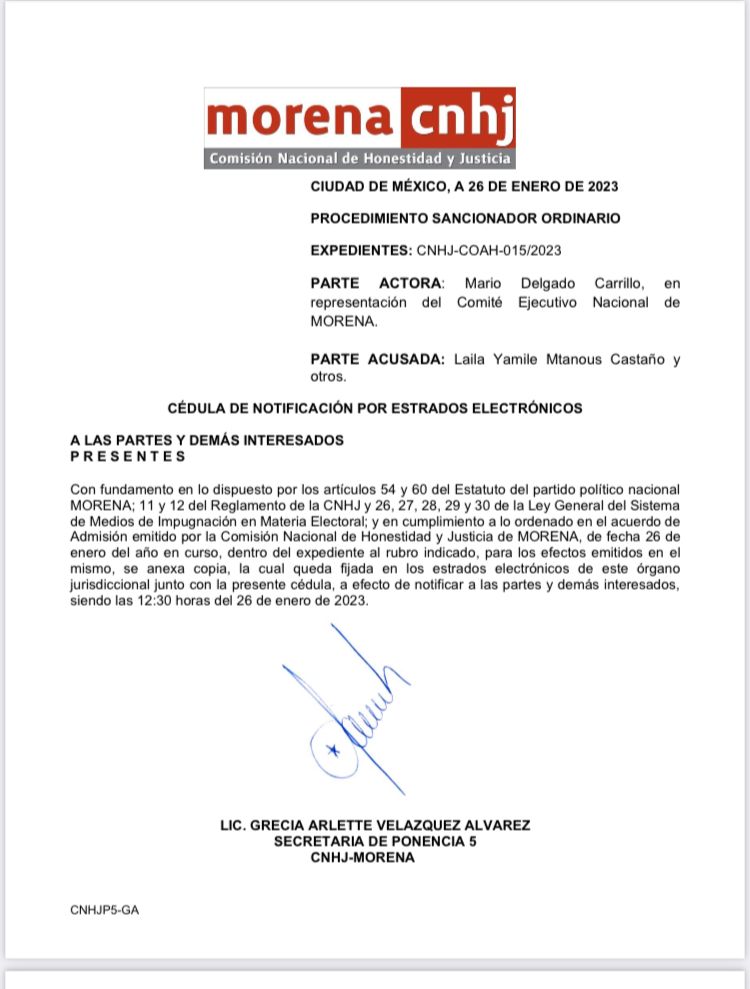 Limpia en MORENA: Expulsan a 22 por apoyar a Mejía