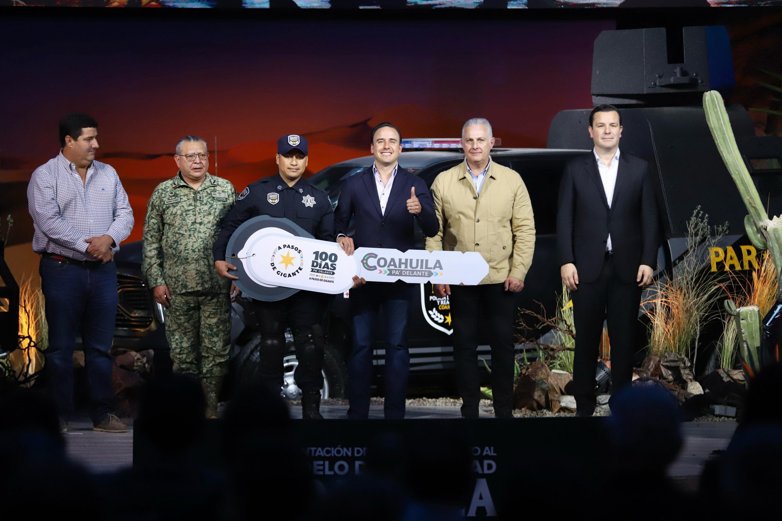 Fortalece Manolo modelo de seguridad con 150 patrullas y vehículos tácticos