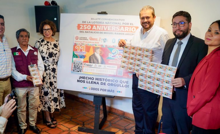 Ramos Arizpe resuena en México con Billete de la Lotería