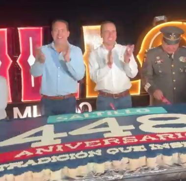 Parten pastel por el 448 aniversario de Saltillo
