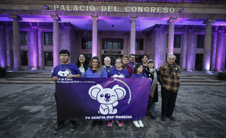 Congreso se ilumina de morado por Moebius