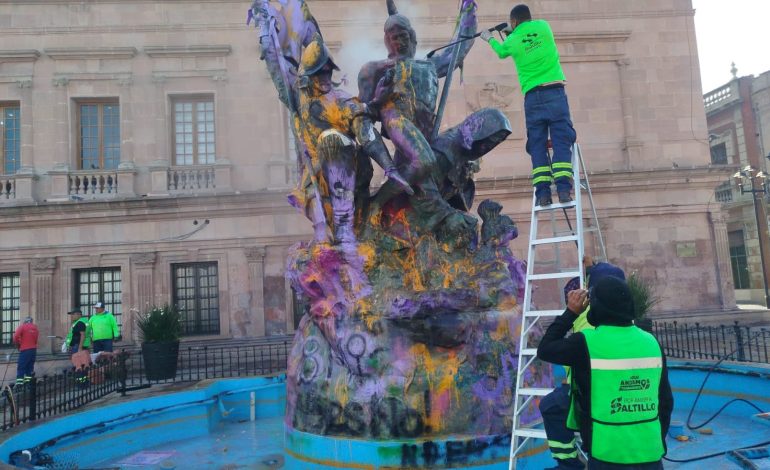 Termina limpieza de pintas tras el 8M en Saltillo