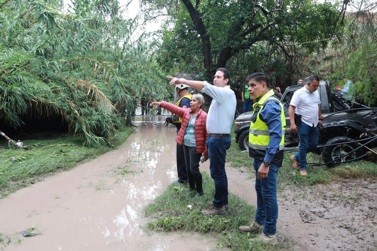 Supervisa Javier Díaz labores de atención tras intensas lluvias en Saltillo